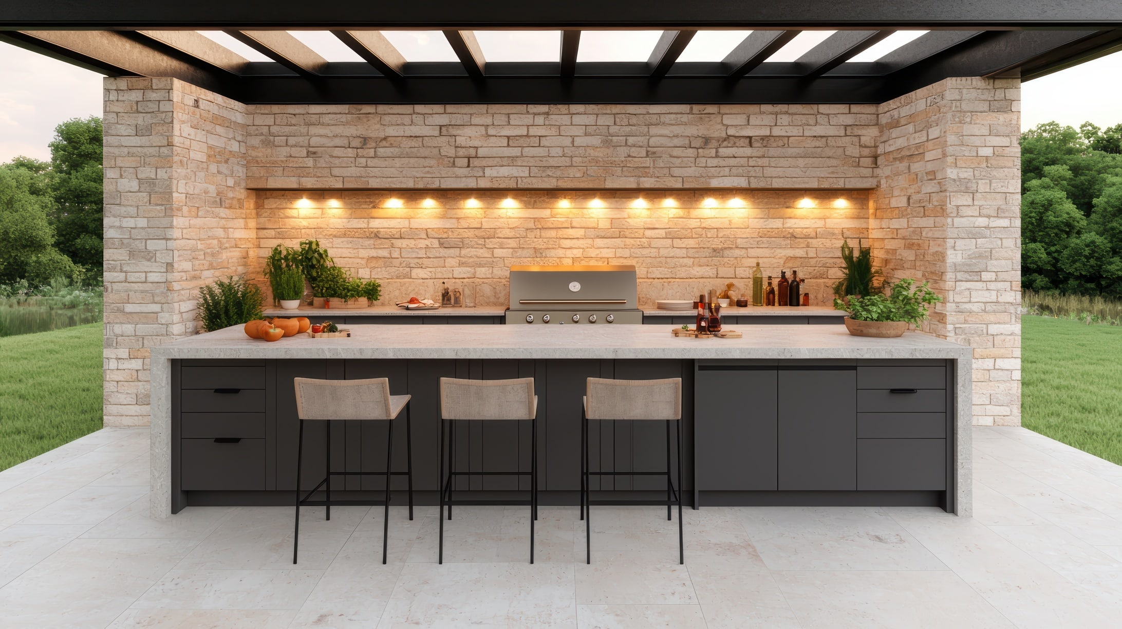 What Are the Components of a Good Outdoor Kitchen in Utah | Bedrock Quartz
